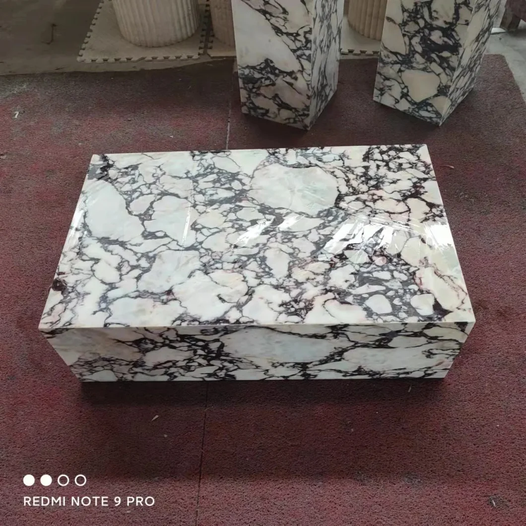 Customized Rectangle Marble Marble Coffee Table Side Table