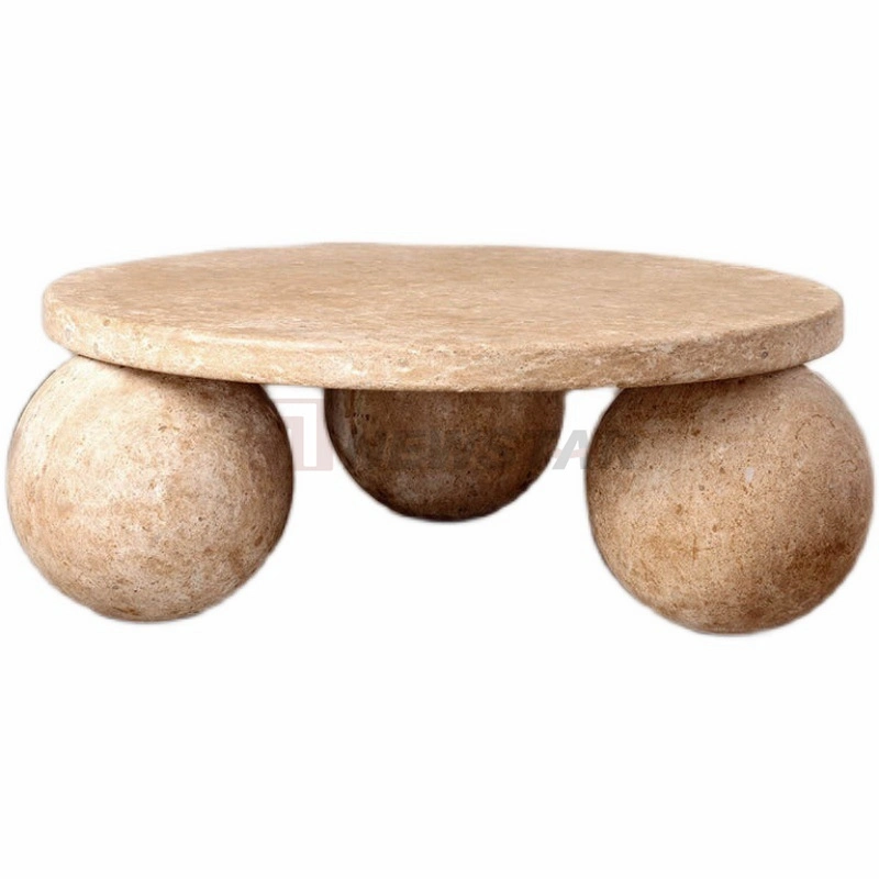 Natural Stone Living Room Furniture Travertine Coffee Table Sofa Side Table Marble Coffee Table