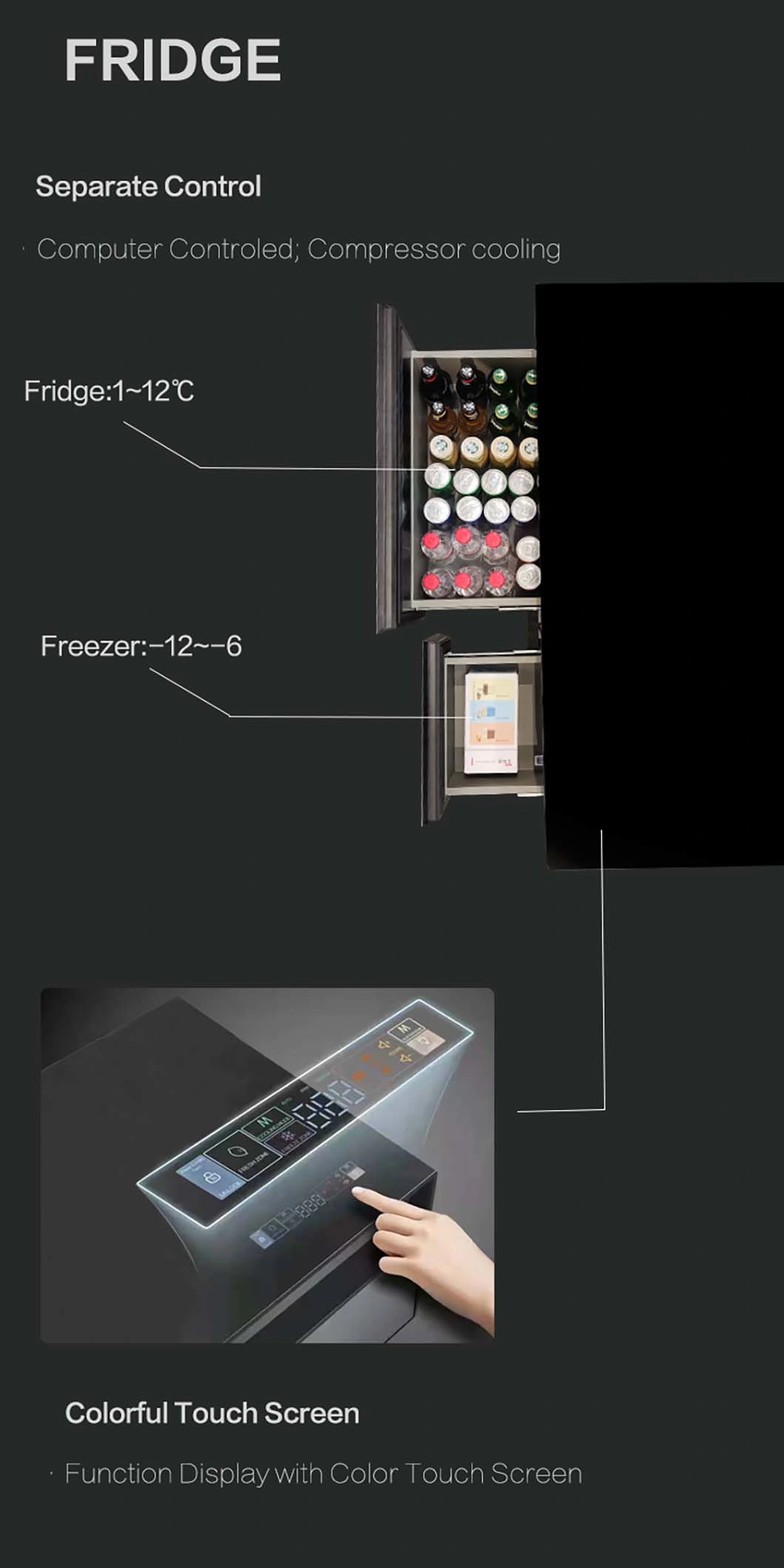 2023 Smart Speaker Side Table and Fridge Outdoor Bar Refrigerator Drawer Elegant Smart Coffee Table