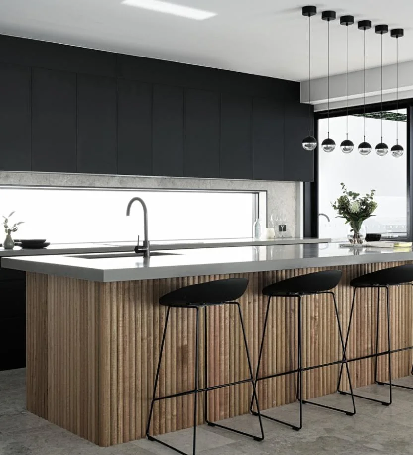 Cabinets Design Factory Customized Smart Glazed Matt Black Modular Kitchen Cabinet Modern Kitchen Furniture