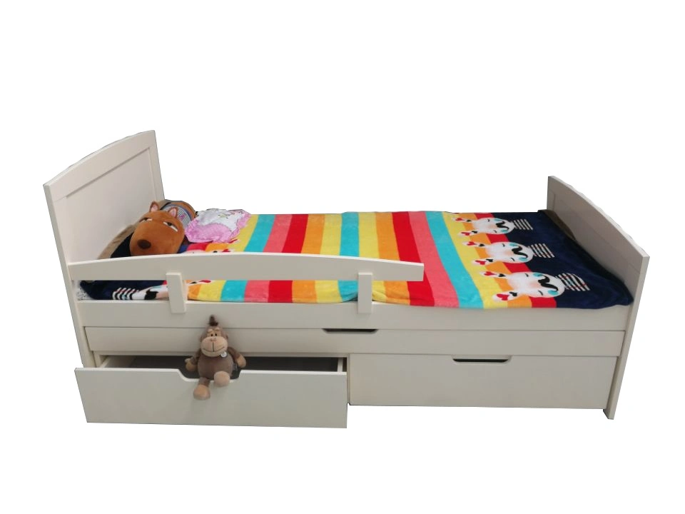 No. 1623 Solid Pine Wood Children Bed with Drawers Toddler Bed