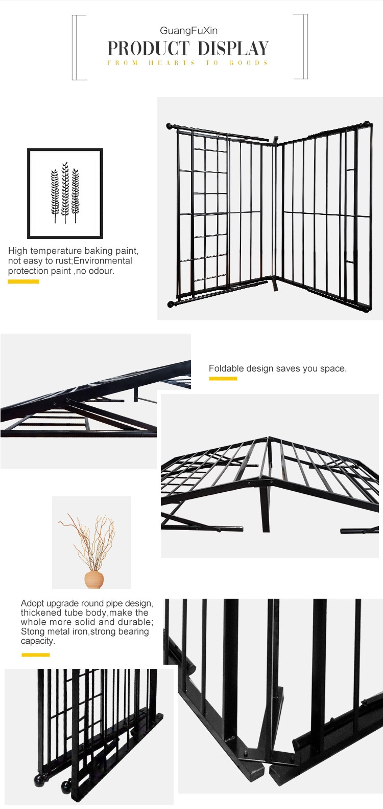 Metal Bed Frame Easy Folding Bed Frame