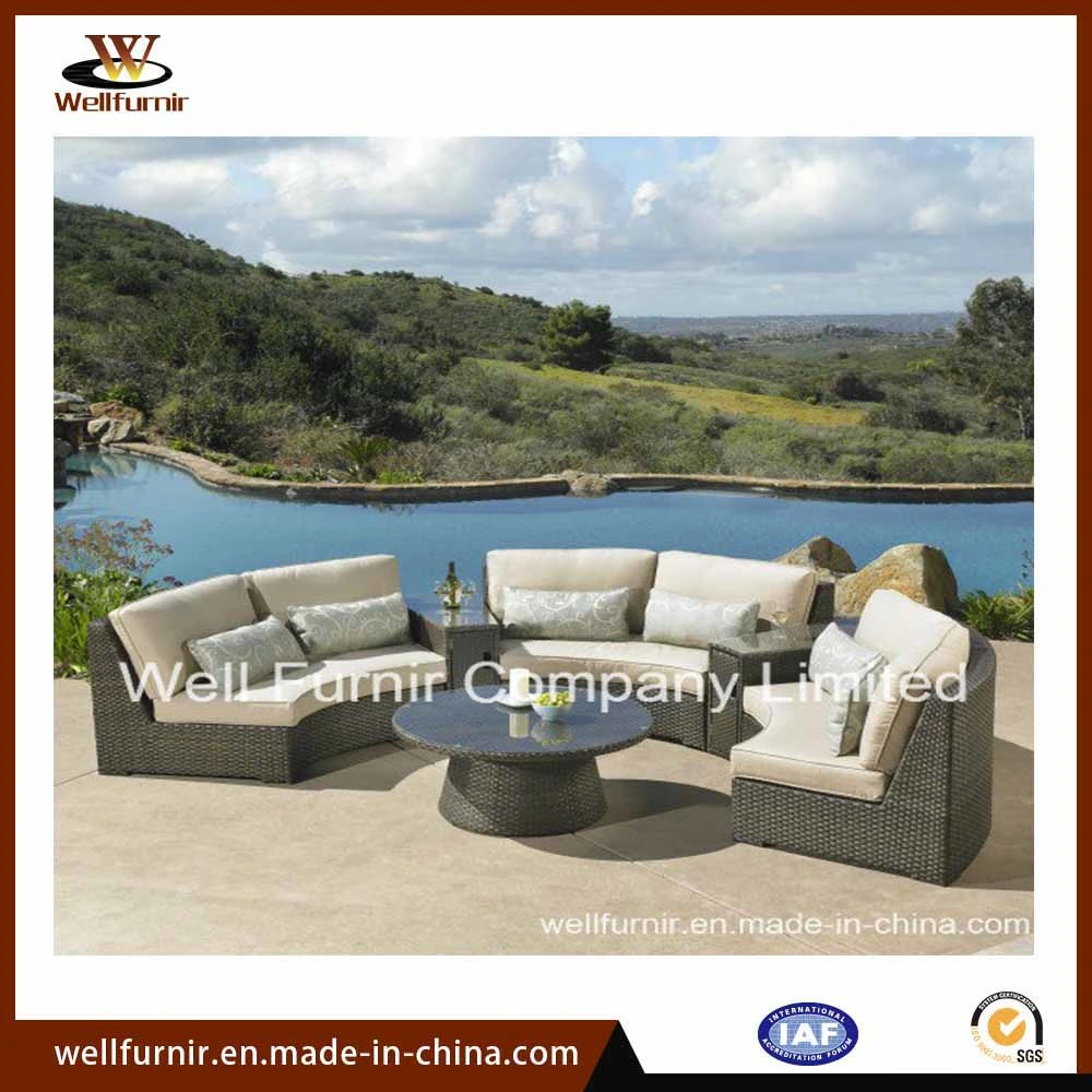Wicker Deep Seating Sofa Set/6-PC Curved Sofa (WF-402442)