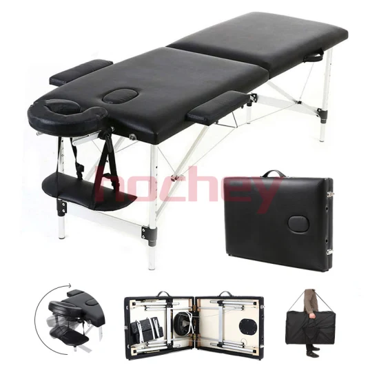Lettini e lettini da massaggio portatili pieghevoli Hochey Medical Lettino da massaggio rimovibile regolabile in altezza nero per SPA
