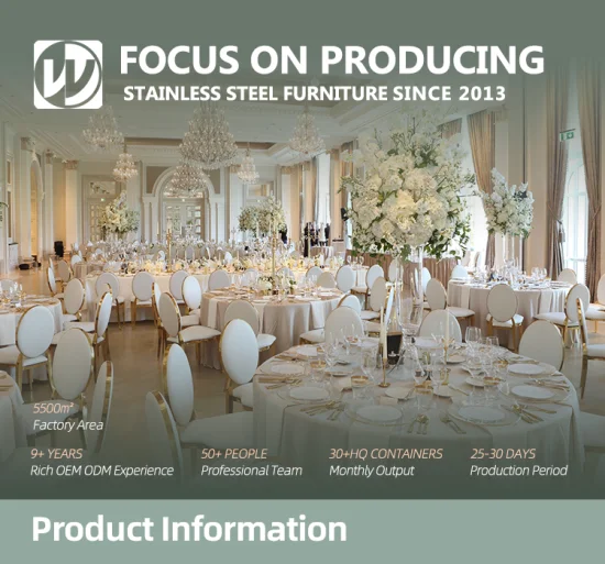 Set di mobili moderni per sala da pranzo, tavolo da pranzo rotondo per banchetti in marmo con sedie da pranzo in metallo