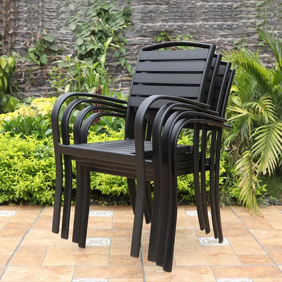 Tavoli da giardino e sedie da esterno per ristorante moderno in legno di plastica
